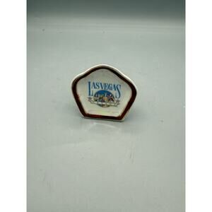 Vintage Las Vegas Nevada Ceramic Toothpick Holder Souvenir Desk Decor